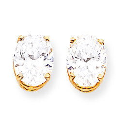 9x7mm Oval CZ Diamond Earrings 14k Gold XE89CZ Diamond, MPN: XE89CZ, 883957108568