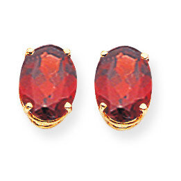 9x7mm Oval Garnet Earrings 14k Gold XE89GA, MPN: XE89GA, 883957338729