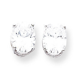 Cubic ZirconiDiamond Oval Stud Earrings 14k Gold XE89WCZ, MPN: XE89WCZ, 883957108728