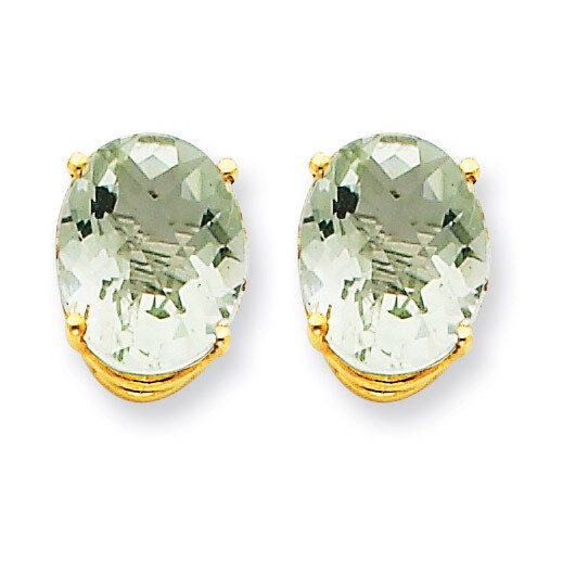 10x8 Oval Green Quartz Earrings 14k Gold XE90AG, MPN: XE90AG, 883957108834