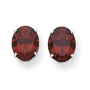 Garnet Diamond Oval Stud Earrings 14k Gold XE90WGA, MPN: XE90WGA, 883957109060