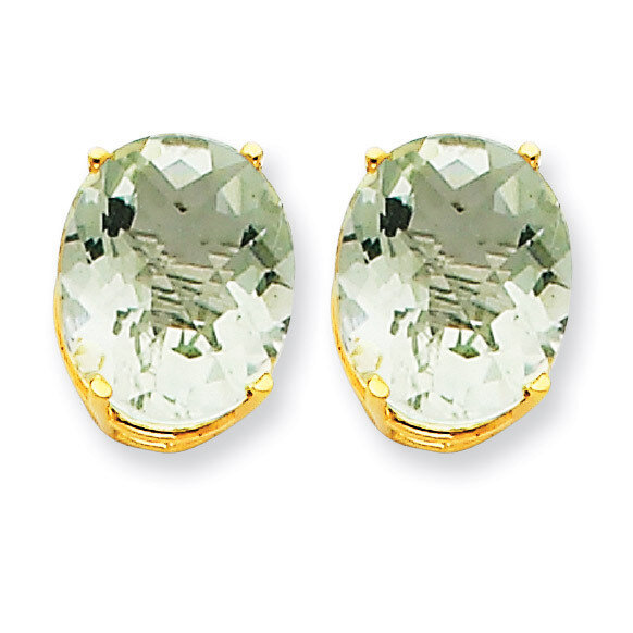 12x10 Oval Green Quartz Earrings 14k Gold XE91AG, MPN: XE91AG, 883957109145