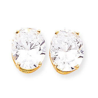 12x10mm Oval CZ Diamond Earrings 14k Gold XE91CZ Diamond, MPN: XE91CZ, 883957109213