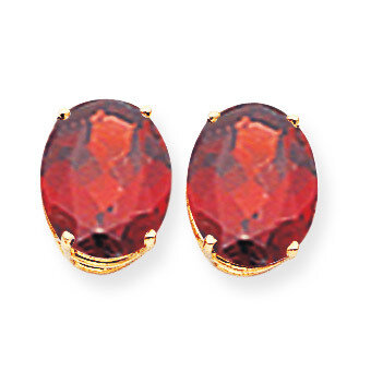 12x10mm Oval Garnet Earrings 14k Gold XE91GA, MPN: XE91GA, 883957340395