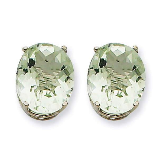12x10 Oval Green Quartz Earrings 14k White Gold XE91WCG, MPN: XE91WCG, 883957109282