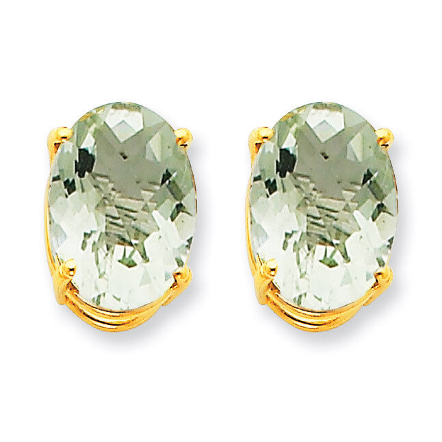 14x10 Oval Green Quartz Earrings 14k Gold XE92AG, MPN: XE92AG, 883957109367