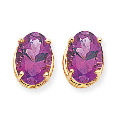 14x10mm Oval Amethyst Earrings 14k Gold XE92AM, MPN: XE92AM, 883957341668