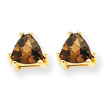 5mm Trillion Smokey Quartz Earrings 14k Gold XE93CQ, MPN: XE93CQ, 883957109541