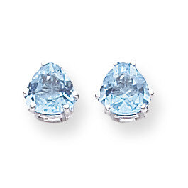 6mm Trillion Blue Topaz Earrings 14k White Gold XE94WBT, MPN: XE94WBT, 883957109893