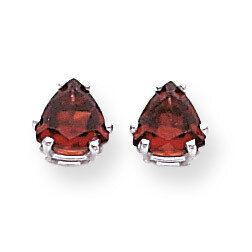 6mm Trillion Garnet Earrings 14k White Gold XE94WGA, MPN: XE94WGA, 883957109947