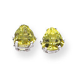 6mm Trillion Peridot Earrings 14k White Gold XE94WPE, MPN: XE94WPE, 883957109961