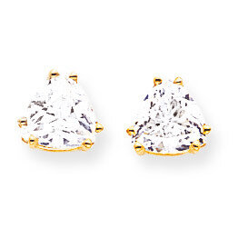 7mm Trillion CZ Diamond Earrings 14k Gold XE95CZ Diamond, MPN: XE95CZ, 883957110097
