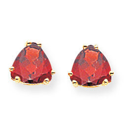 7mm Trillion Garnet Earrings 14k Gold XE95GA, MPN: XE95GA, 883957340326