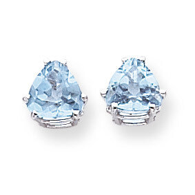 7mm Trillion Blue Topaz Earrings 14k White Gold XE95WBT, MPN: XE95WBT, 883957110165