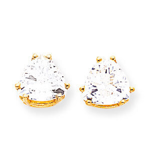 8mm Trillion CZ Diamond Earrings 14k Gold XE96CZ Diamond