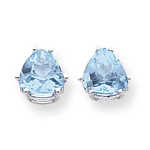 8mm Trillion Blue Topaz Earrings 14k White Gold XE96WBT, MPN: XE96WBT, 883957110417