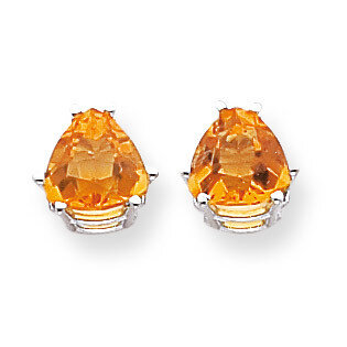 Citrine Diamond Trillion Stud Earrings 14k Gold XE96WCI, MPN: XE96WCI, 883957110431