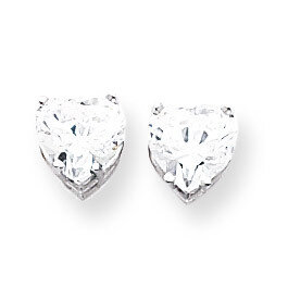 Cubic ZirconiDiamond Heart Stud Earrings 14k Gold XE99WCZ, MPN: XE99WCZ, 883957111117
