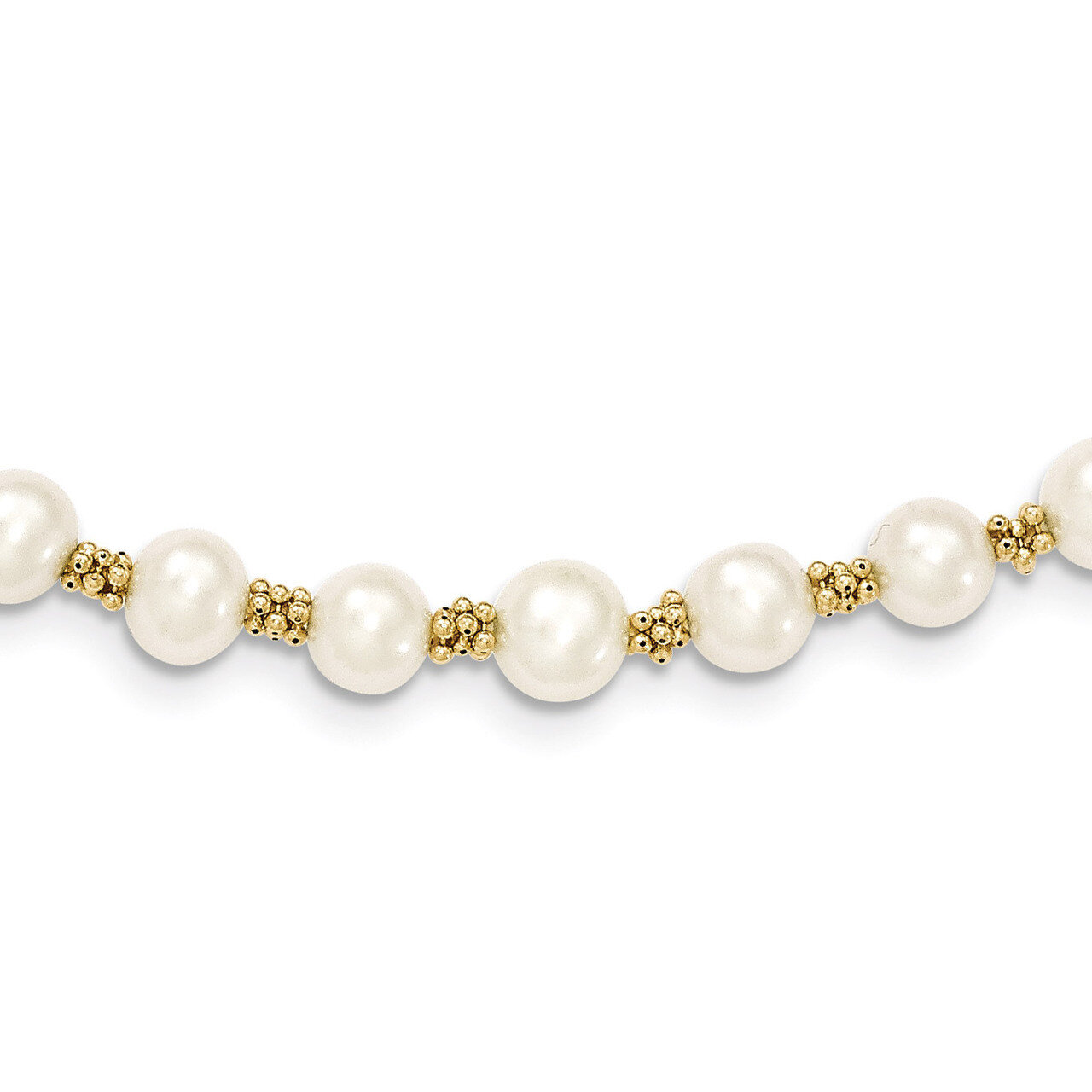 Cultured Pearl Bracelet 7.25 Inch 14k Gold XF153-7.25