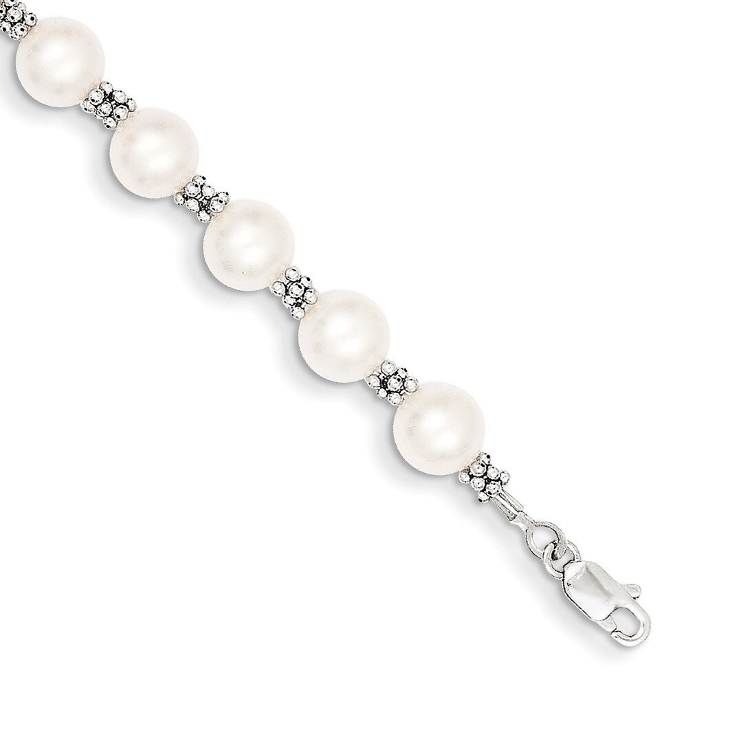 Cultured Pearl Bracelet 7.25 Inch 14k White Gold XF155-7.25