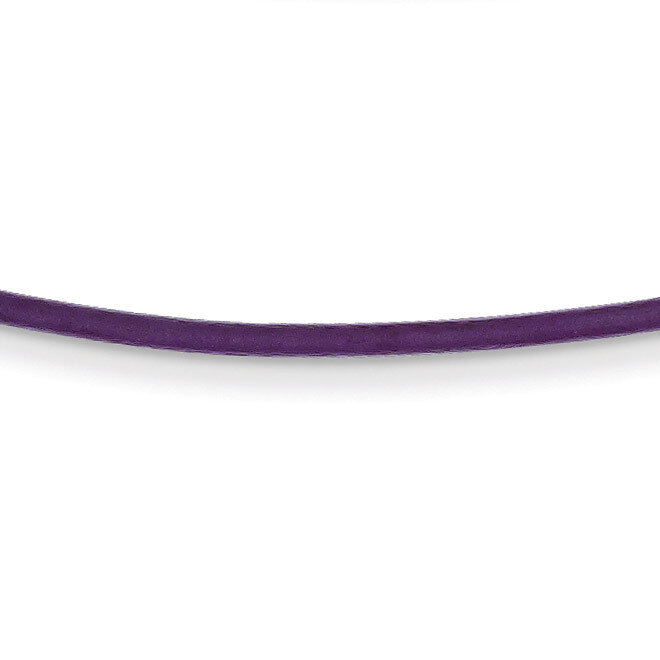 1.6mm Violet Leather Cord Necklace 16 Inch 14k Gold XG253-16