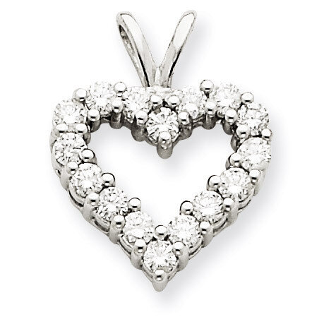 Diamond Heart Charm Pendant Mounting 14k White Gold XH127W