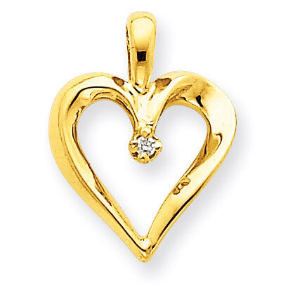 Diamond Heart Pendant Charm 14k Gold XH150A