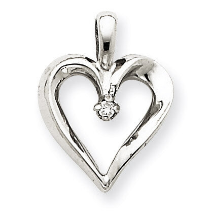 Diamond Heart Pendant Charm 14k White Gold XH150WVS