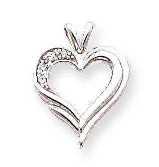 Diamond heart pendant 14k White Gold XH26WA