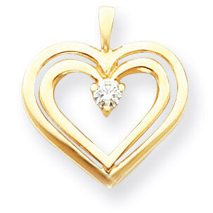 Diamond heart pendant 14k Gold XH72A