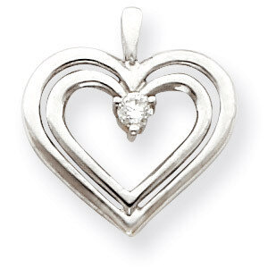 Diamond heart pendant 14k White Gold XH72WA
