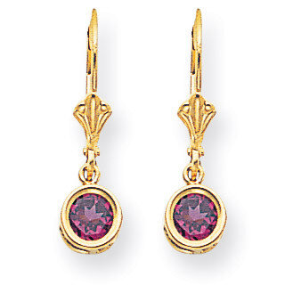5mm Rhodolite Garnet Leverback Earrings 14k Gold XLB100RG, MPN: XLB100RG, 883957118062