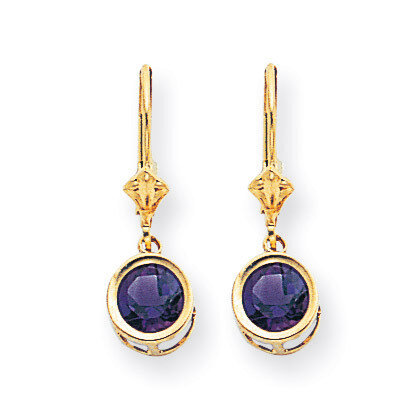 6mm Amethyst Leverback Earrings 14k Gold XLB101AM, MPN: XLB101AM, 883957118116