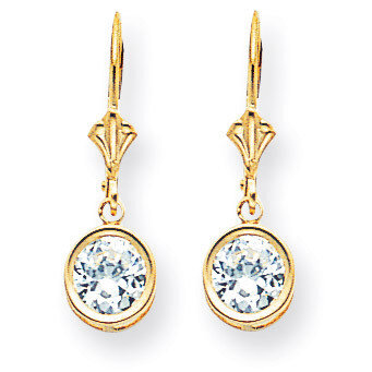 6mm CZ Diamond Leverback Earrings 14k Gold XLB101CZ Diamond, MPN: XLB101CZ, 883957118161
