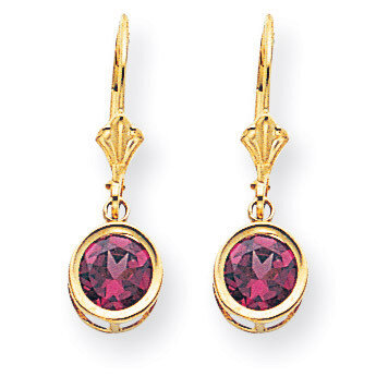 6mm Rhodolite Garnet Leverback Earring 14k Gold XLB101RG, MPN: XLB101RG, 883957118215