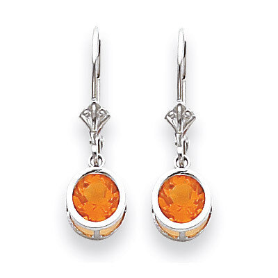 6mm Citrine Leverback Earrings 14k White Gold XLB101WCI, MPN: XLB101WCI, 883957118291