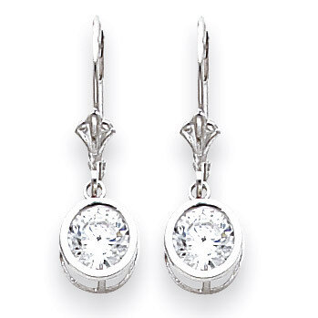 6mm Cubic Zirconia Leverback Earrings 14k White Gold XLB101WCZ Diamond, MPN: XLB101WCZ, 883957225838