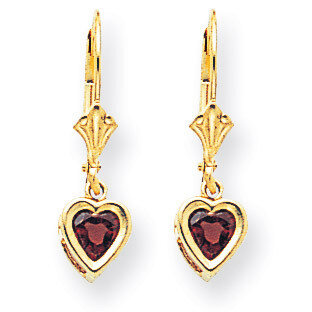 5mm Heart Rhodolite Garnet Earrings 14k Gold XLB109RG