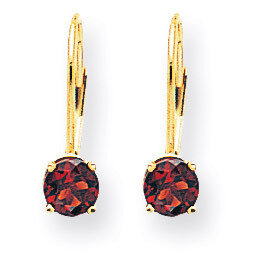 5mm Garnet Leverback Earrings 14k Gold XLB111GA, MPN: XLB111GA, 883957341309