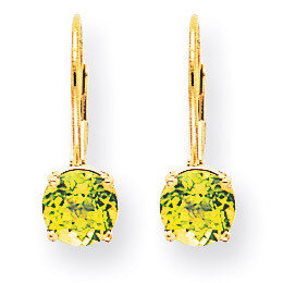 6mm Peridot Leverback Earrings 14k Gold XLB112PE, MPN: XLB112PE, 883957119816