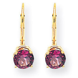 6mm Rhodolite Garnet Leverback Earrings 14k Gold XLB112RG, MPN: XLB112RG, 883957119823