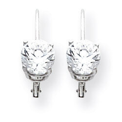 6mm Cubic Zirconia Leverback Earrings 14k White Gold XLB112WCZ Diamond, MPN: XLB112WCZ, 883957225869