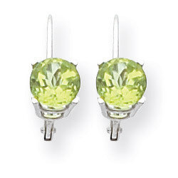 6mm Peridot Leverback Earrings 14k White Gold XLB112WPE, MPN: XLB112WPE, 883957119885