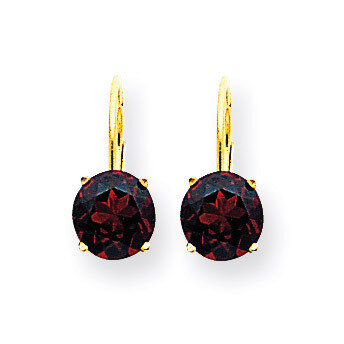 Garnet Round Leverback Earrings 14k Gold XLB113GA, MPN: XLB113GA, 883957120003