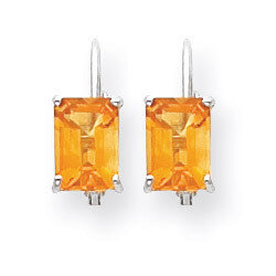7x5mm Emerald Cut Citrine Earrings 14k White Gold XLB124WCI, MPN: XLB124WCI, 883957130781
