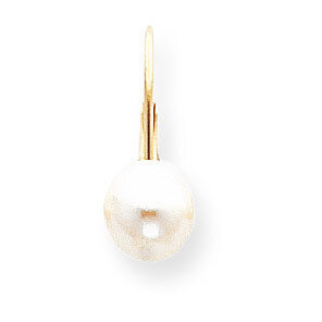 7-7.5mm Cultured Pearl Leverback Earring Mounting 14k Gold XLB75