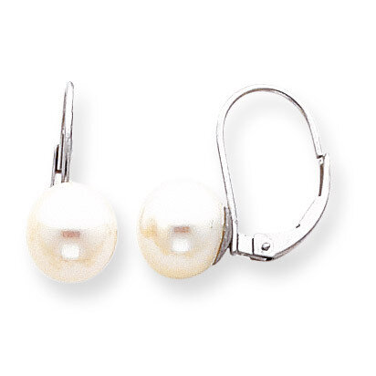 8-8.5mm Cultured Pearl Leverback Earring Mounting 14k White Gold XLBW85, MPN: XLBW85, 191101434822