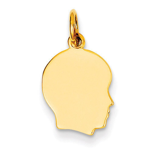 Plain Small .013 Gauge Facing Right Engravable Boy Head Charm 14k Gold XM104/13, MPN: XM104/13, 883…