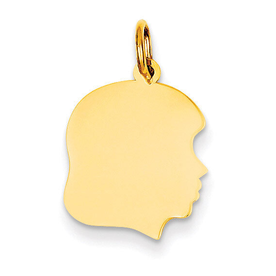 Plain Medium .035 Gauge Facing Right Engravable Girl Head Charm 14k Gold XM109/35, MPN: XM109/35, 8…