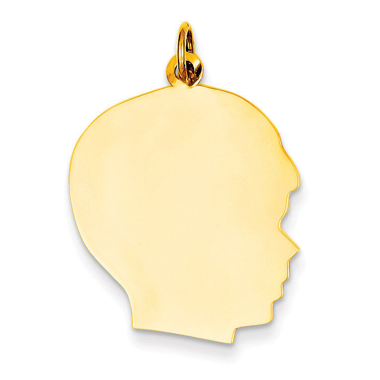 Plain Large .018 Gauge Facing Right Engravable Boy Head Charm 14k Gold XM116/18, MPN: XM116/18, 883…